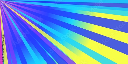 Cuadro en lienzo Abstract background featuring vibrant colorful rays of light emanating from corner point
