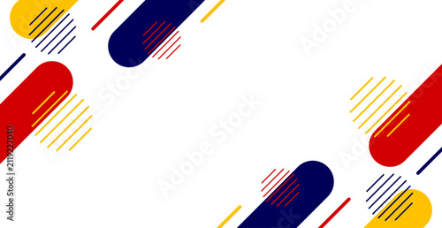 Minimal Colorful Geometric Background. Abstract Memphis Banner. Vector Illustration