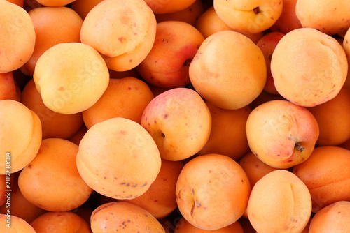 ripe apricots on the market