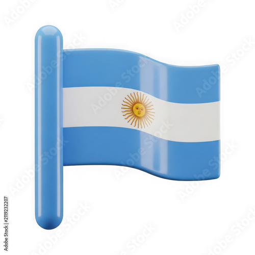 3d rendered waving flag of argentina with vibrant blue and white colors