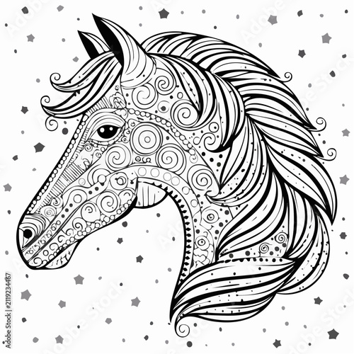 Horse head vector. Horse Head Vector Illustration on white background.