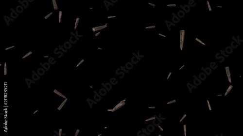 3D Falling Bullets Ammo Loop Animation Overlay for Gaming and Action Edits
