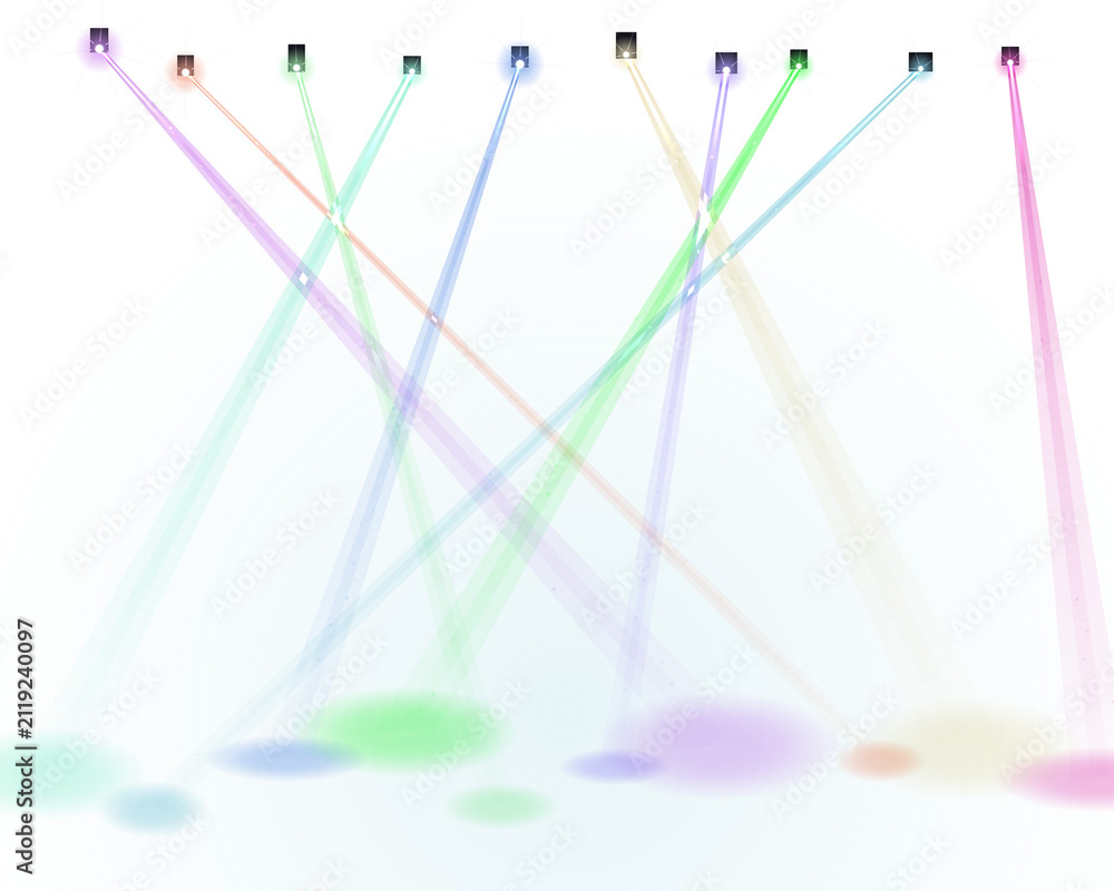 Obraz premium Abstract colorful light beams and glowing circles representing technology and digital connection in a creative modern design