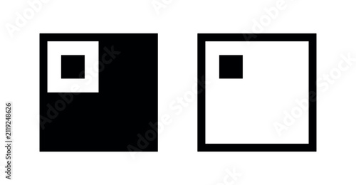Canvastavla Square with small inset square icon