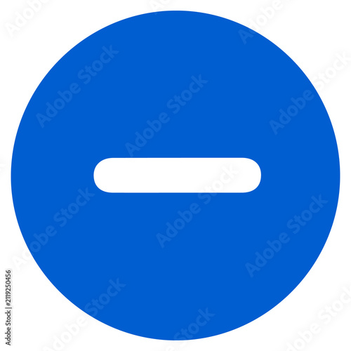Obraz na plátne Blue circle minus sign icon vector illustration