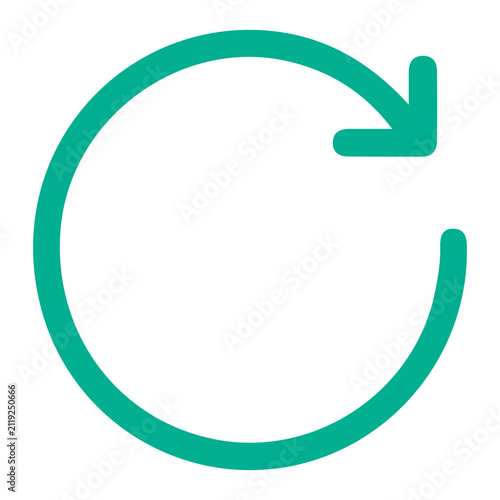Фотография Teal circular refresh redo arrow icon vector illustration