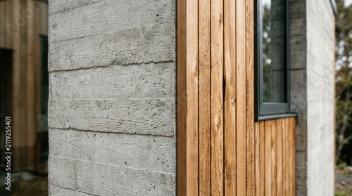 House facade textures wood concrete
