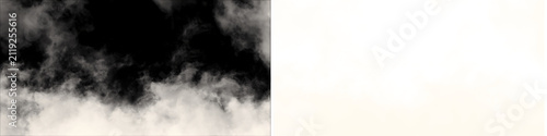 Фотография Thick white smoke or fog rising from the bottom, creating a dense atmospheric layer on a transparent alpha channel background