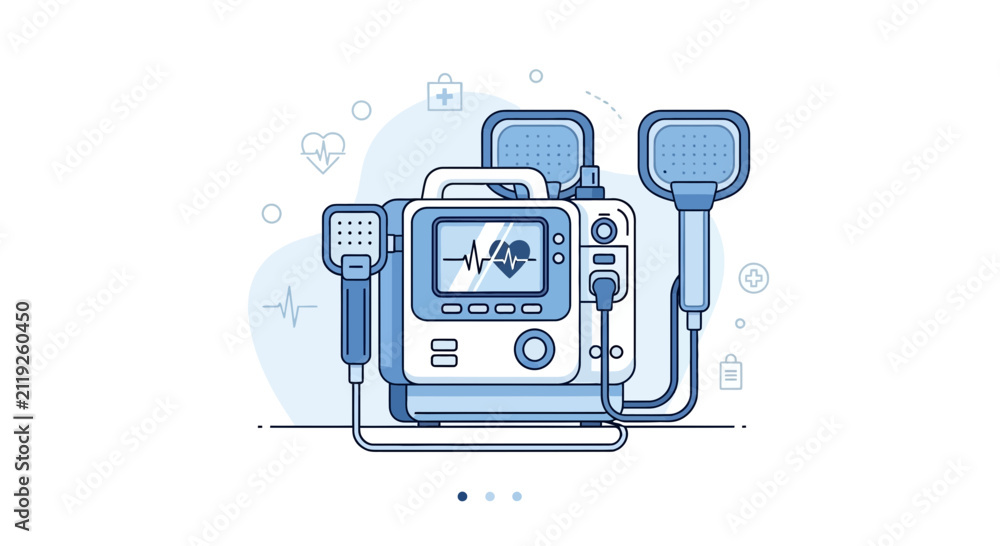 Fototapeta premium Modern Medical Equipment: A Defibrillator Design For Emergency Life Saving Actions