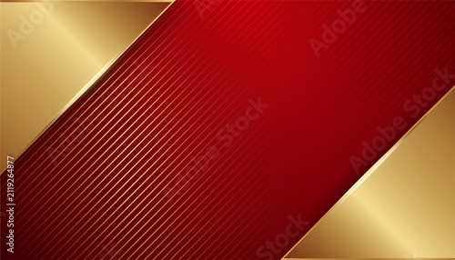Red And Gold Abstract Background Luxury Dark Red And Golden Line Template Premium Background