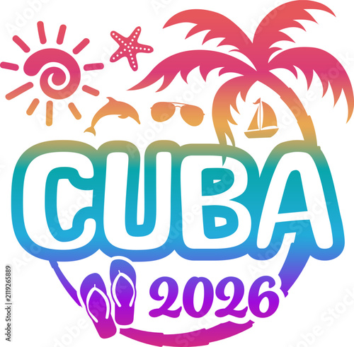 Cuba 2026 with Vacation and Trip Element Palm Tree Sunglasses Dolphin