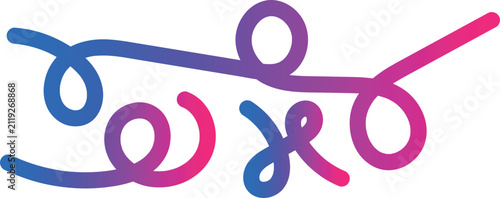 Abstract colorful gradient line art with loops and swirls, modern creative vector illustration for design elements, vibrant curvy shapes on a clean background