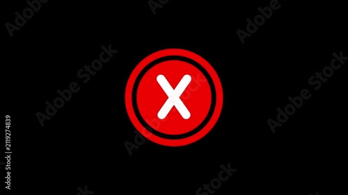 Red Circle With Cross Icon Progressing Through Three States
