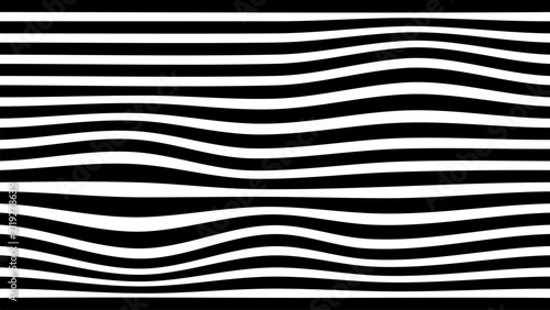Black and White Wavy Lines Optical Illusion Background