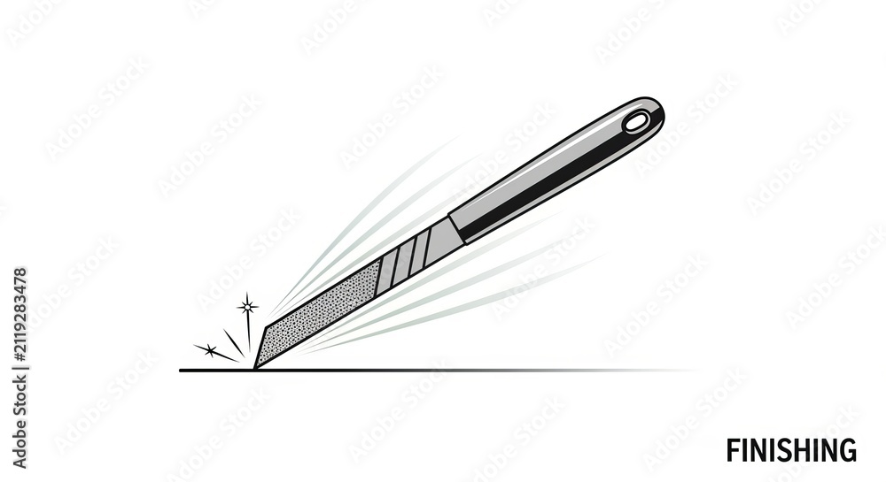Naklejka premium Metal file icon for finishing and smoothing on white background