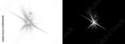 Quadro su tela Abstract sparkling starburst light effect with realistic glowing lens flare
