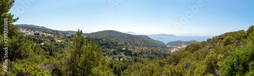 The green hills of the island of Rhodes