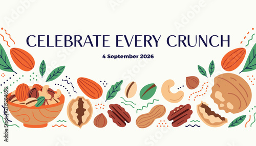 Fotografía Celebrate every crunch with assorted nuts and seeds illustration