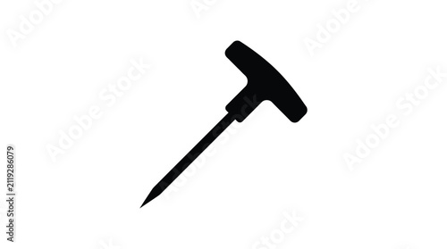 Hex key silhouette against a white background simple tool illustration
