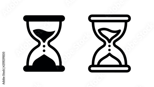 Hourglass icon, symbolizing time, countdown, and measurement of duration.