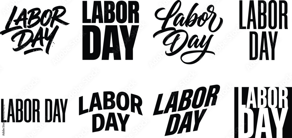 Obraz premium Labor Day Typography Collection for Marketing Designs