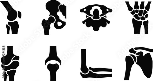 Bild auf Leinwand Human Joint Silhouette Vector Set for Medical Orthopedic and Anatomy Design Proj