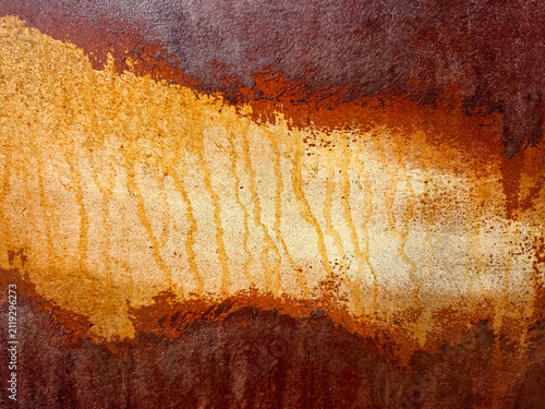 The close-up of a rusted metal surface showcases a blend of orange and brown hues, creating an abstract and organic texture