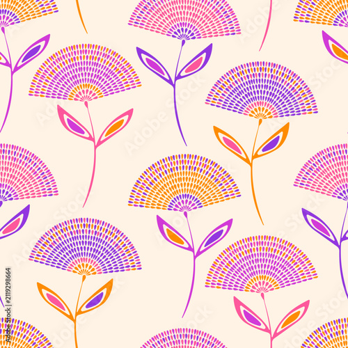 Naive dandelion symbol for playful storybook illustration atmosphere. Folk fl...