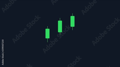 Bullish stock market candlestick chart animation showing financial growth and trading success 4k