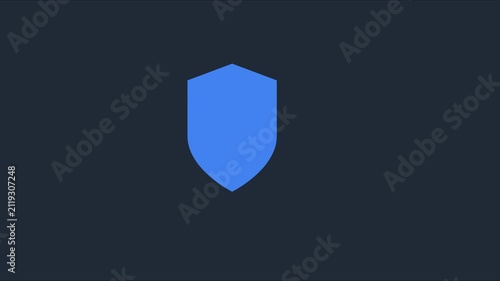 Blue shield moving across dark background: cybersecurity and data protection concept animation 4k data privacy