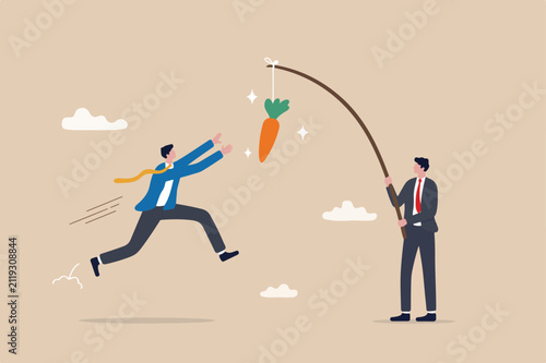 Foto Motivation and incentive to motivate employee, reward or trick to influence peop