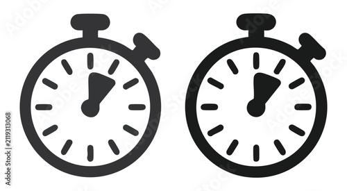 Foto Round stopwatch icons showing ten minute interval for fitness and sports training timing flat vector