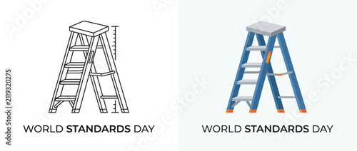 World Standards Day Concept with Stepladder Illustration