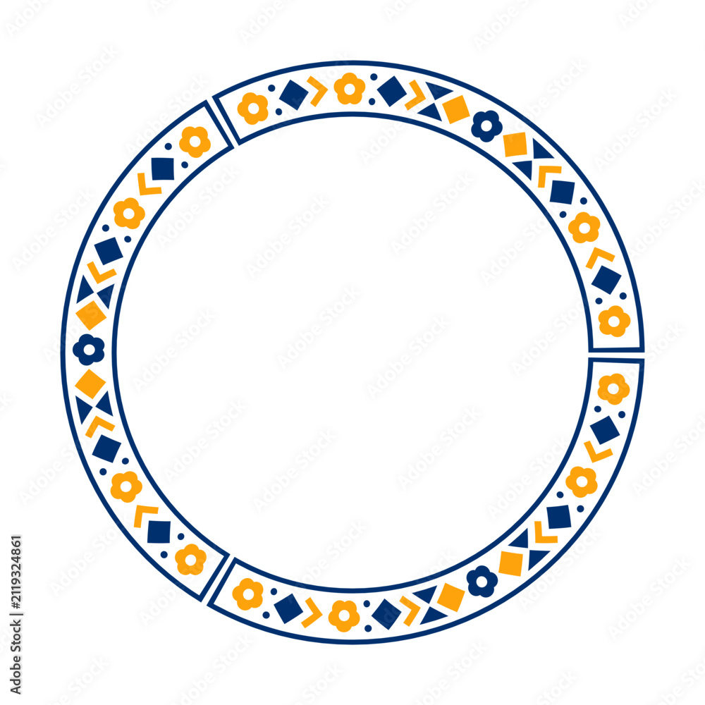 Naklejka premium ancient pattern round frame