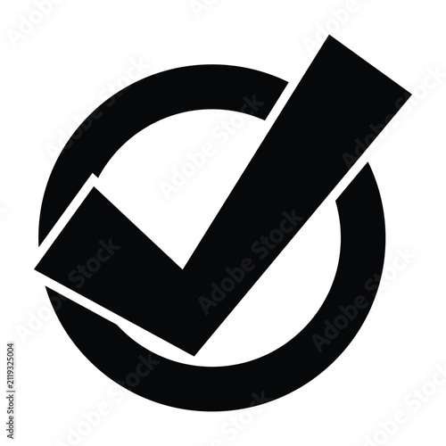 Minimal circle check mark icon - A universal confirmation graphic created for authentication, verification, approval workflows, quality assurance, productivity tools, and modern interface systems