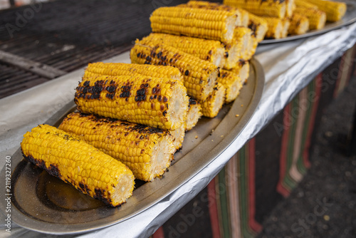 Roasted corn for sale at a market in Bulgaria.