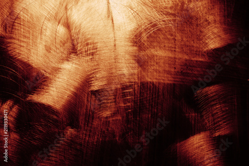 Quadro su tela Warm brushstrokes swirl in deep amber and rust tones
