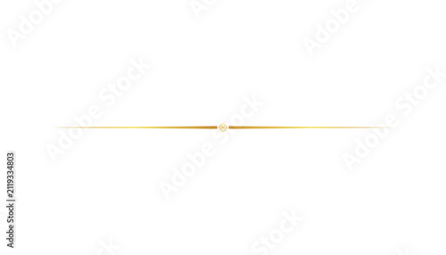 Quadro su tela Luxury Golden Horizontal Divider Line with Geometric Diamond Ornament Elegant Me