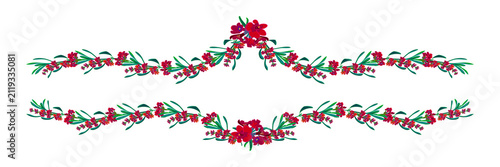 Vibrant floral garland for festive decorations and greetings transparent