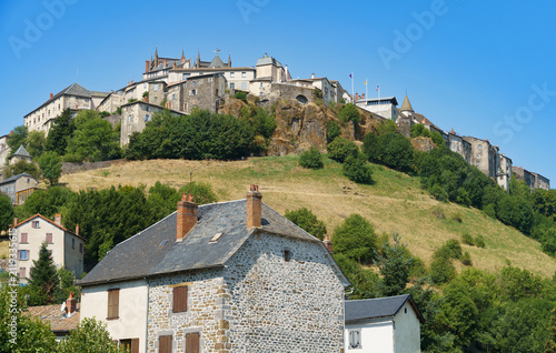 La ville haute de Saint-Flour, Cantal, Auvergne, France
