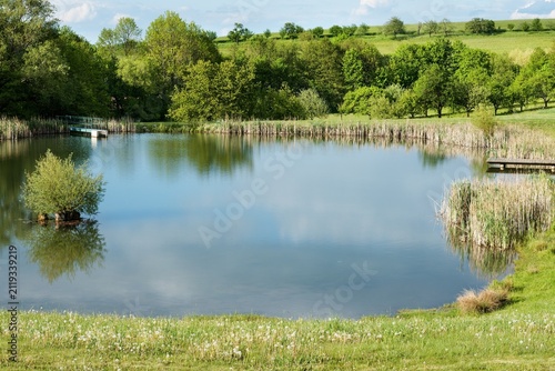 Pond near the village of Podolí. East Moravia. Czech Republic.