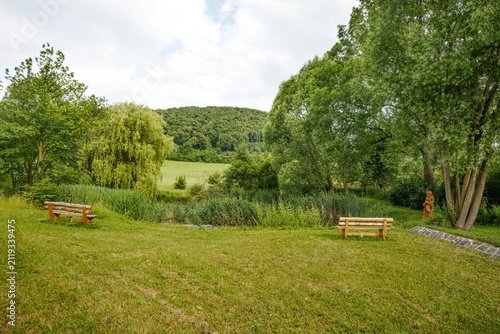 Pond under the castle hill. Stary Jicin. Moravia. Czech Republic. 