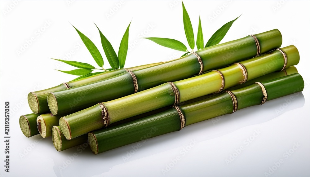 Fototapeta premium Natural Bamboo Stem Bundle Isolated On Transparent Background