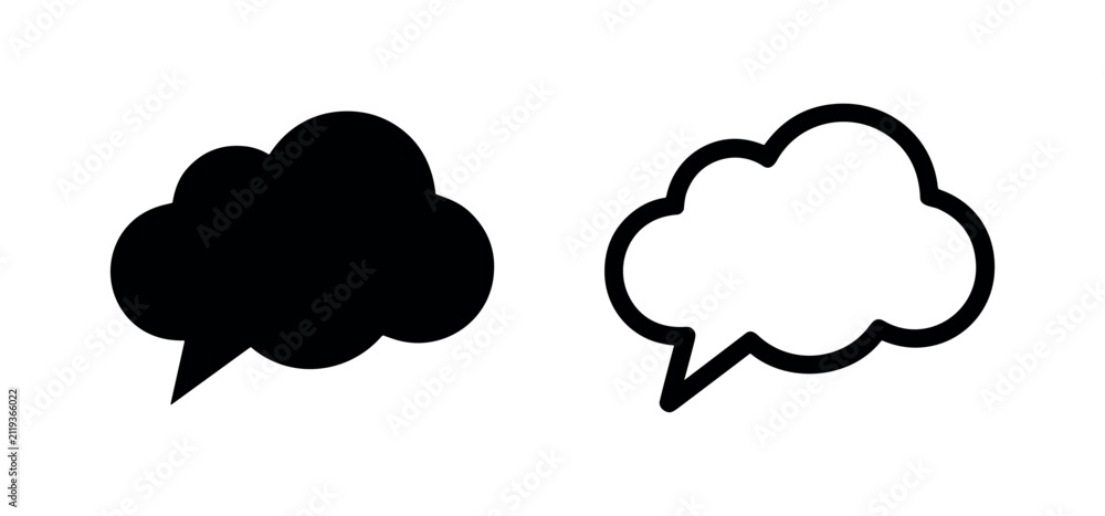 Obraz premium Speech bubble icon, cloud shape, vector illustration