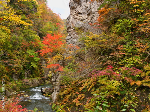 秋の鳴子峡（宮城県大崎市鳴子温泉）