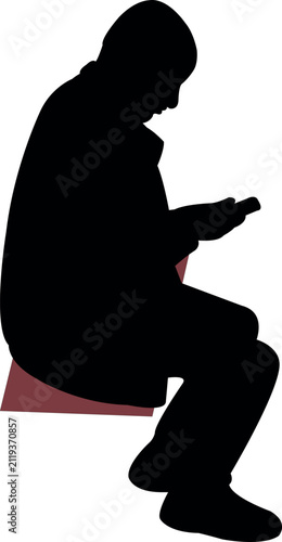 a man sitting body silhouette vector