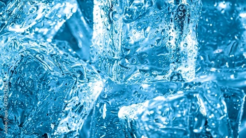 Принти на полотні Fresh crystal ice cubes with water droplets
