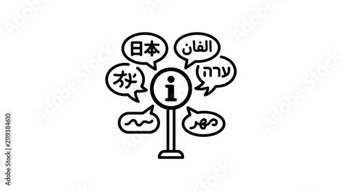 Foto Multilingual Information Sign Icon