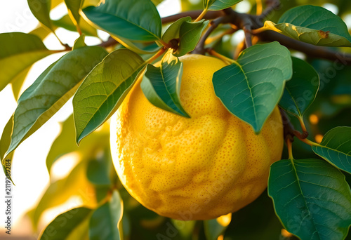 Ripe yellow citrus fruit ha...