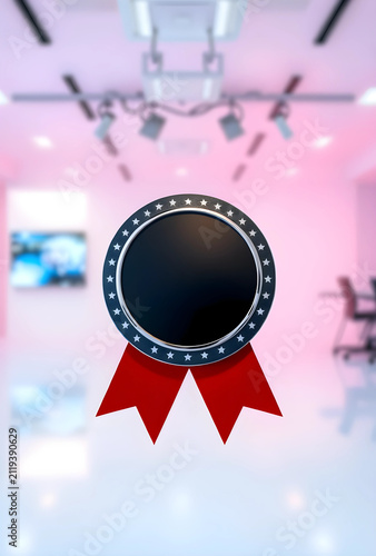 Empty black badge with star...